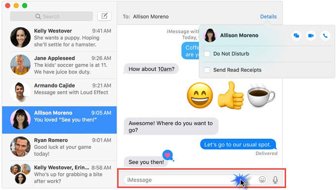 Texto no iMessage