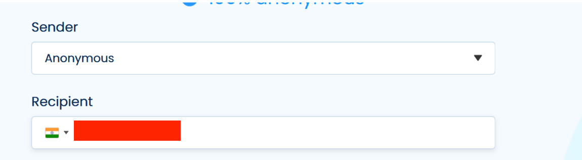 Digite o número que você deseja enviar no Anonsms