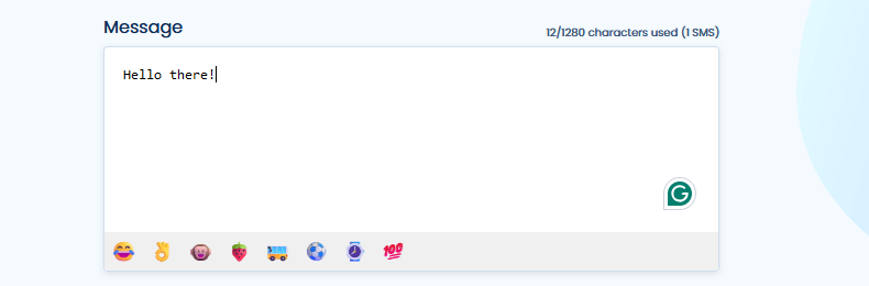 digitando mensagem no Anonsms