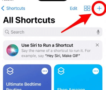 Tap the "+" Button