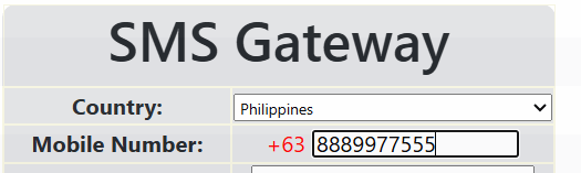 type number in the smsmoneyyes