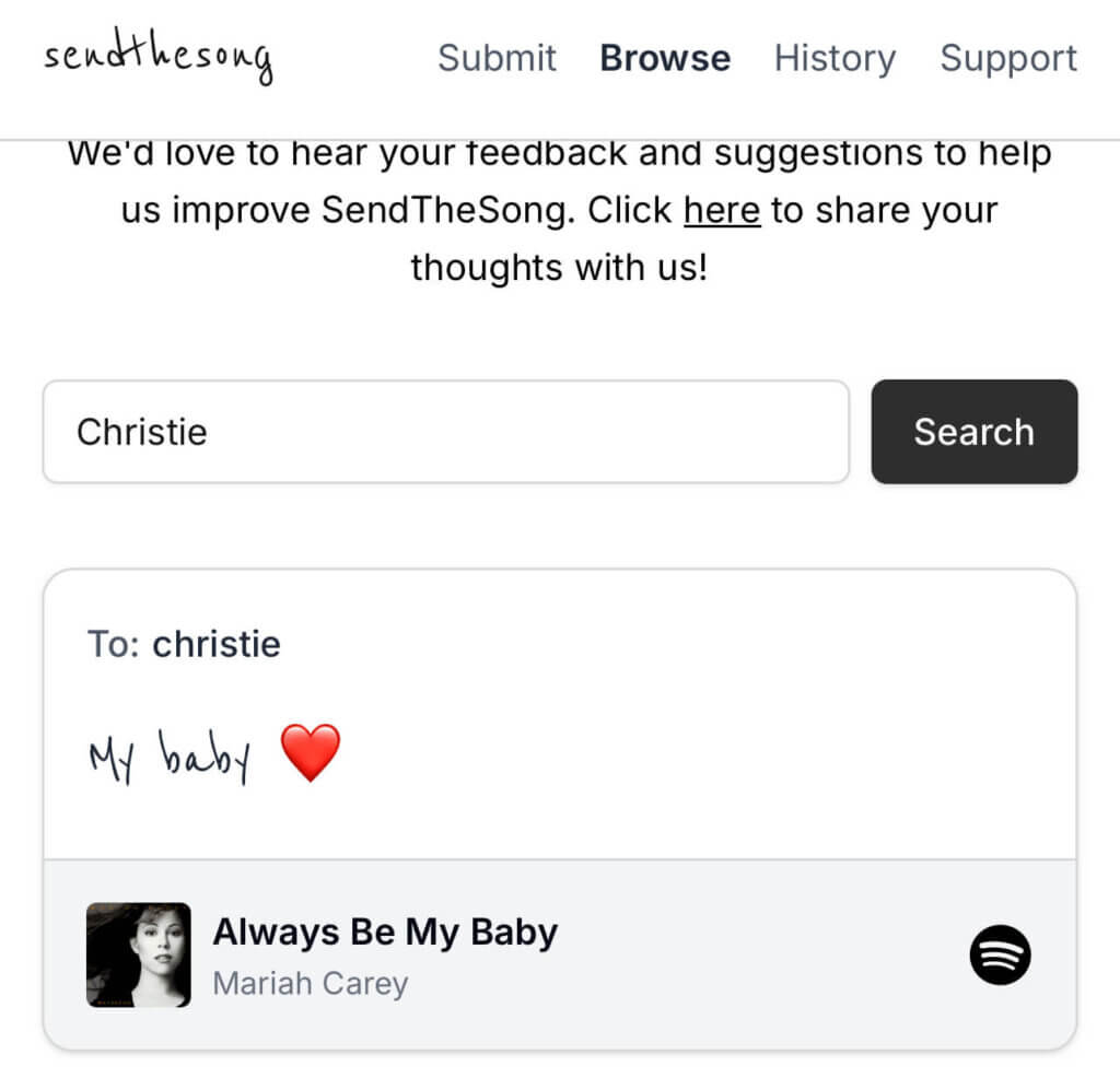 browse the song