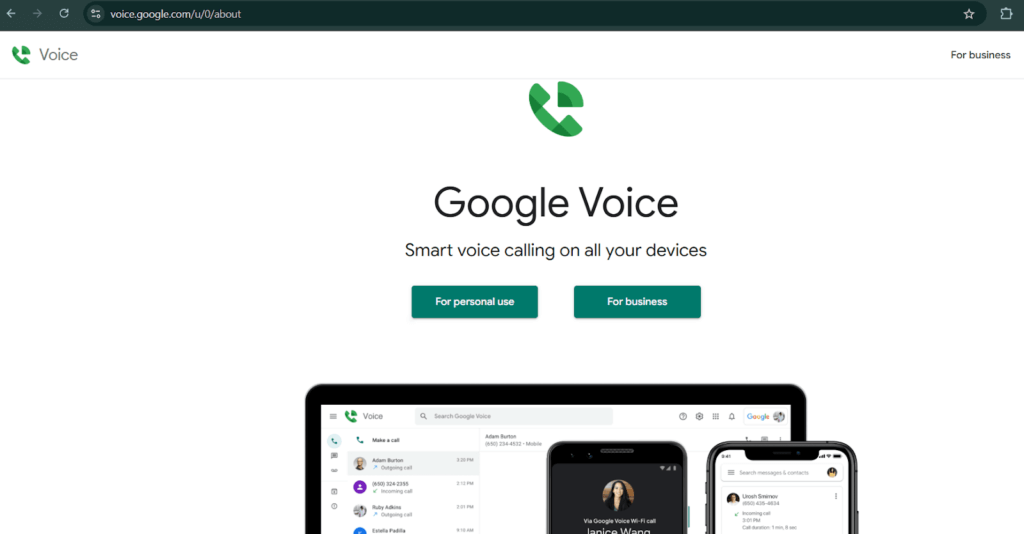 google voice screenshot