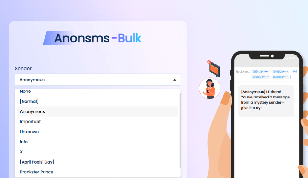 choose sender on Anonsms-Bulk
