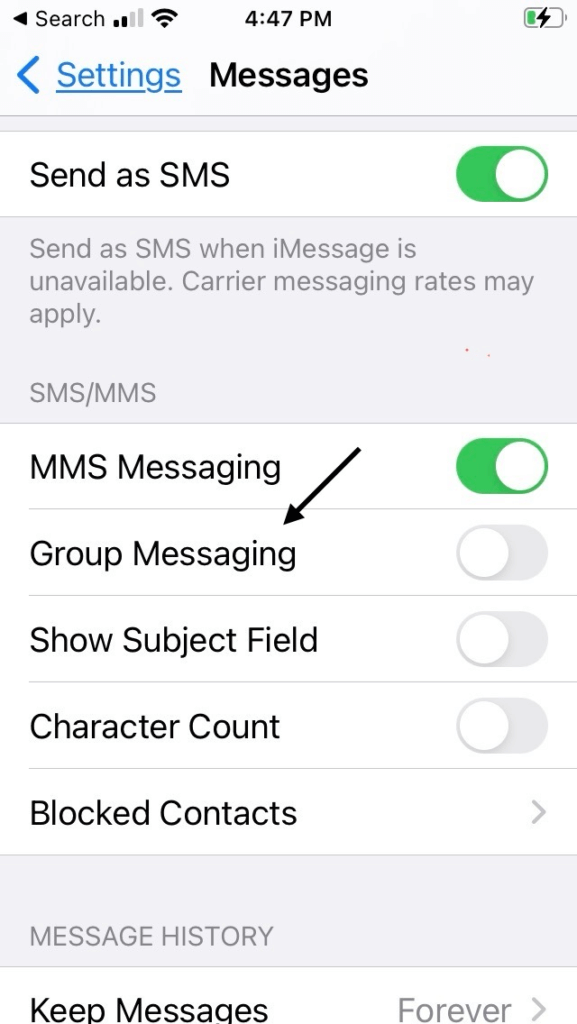 group messaging setting