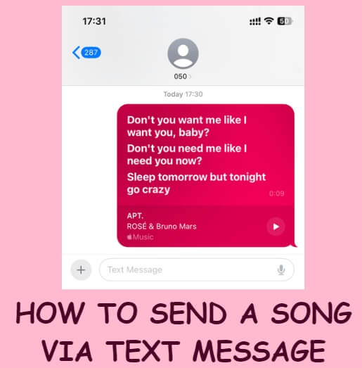 send a song via text