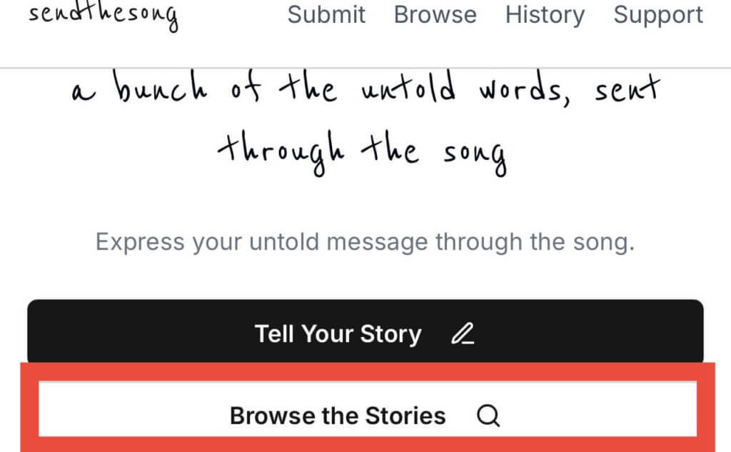 sendthesong browse the stories