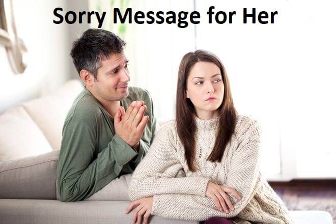 a man is saying sorry for a women