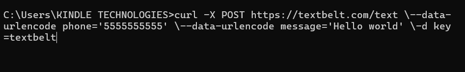 textbelt command line