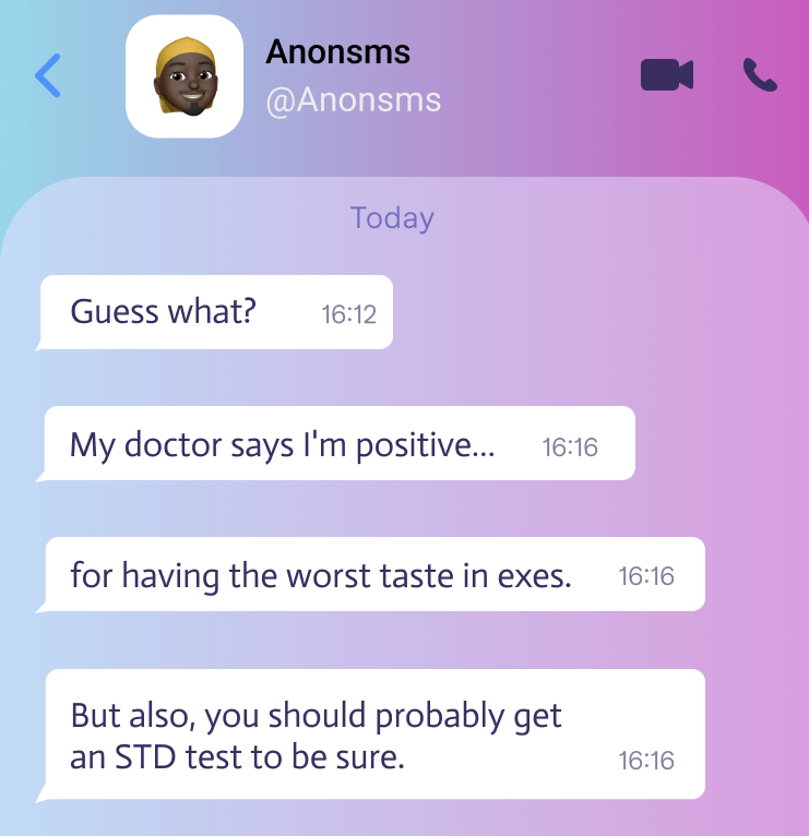 a phone chat talking about std test