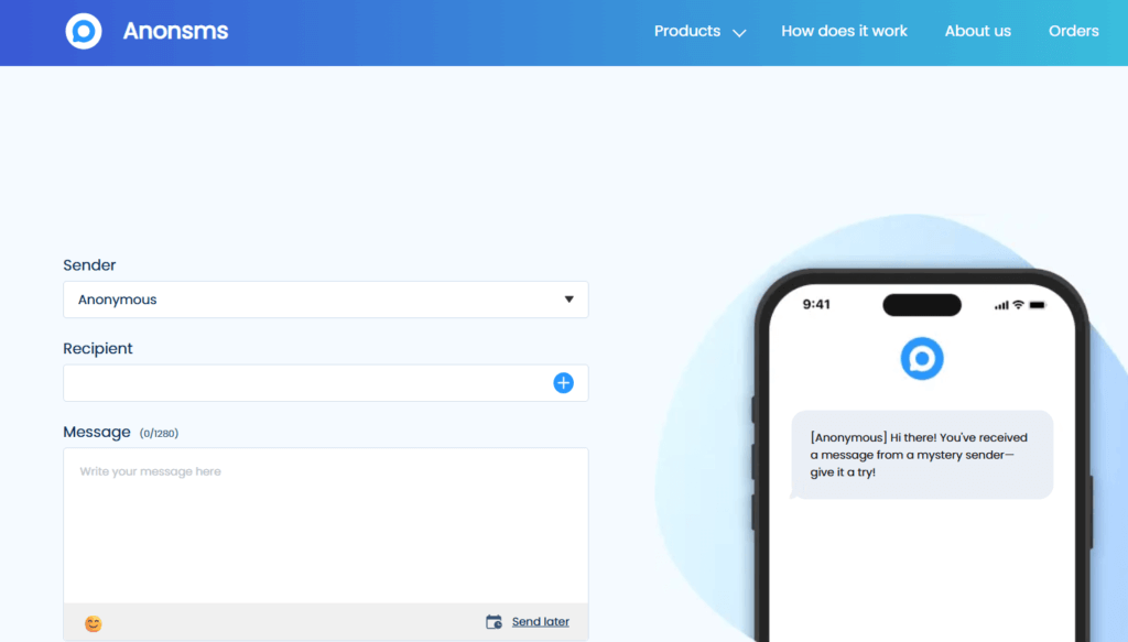 anonymous texting site anonsms