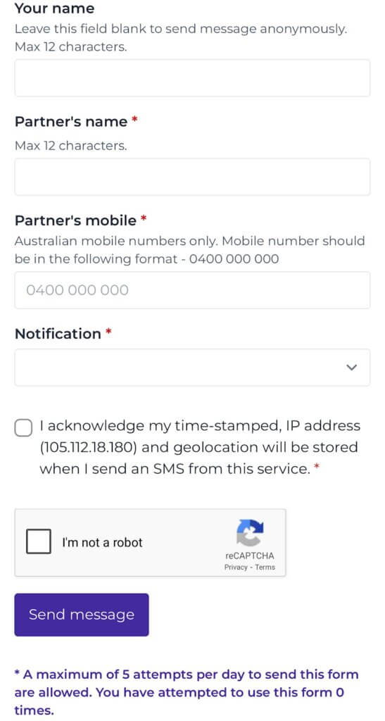 send sms on Let Them Know