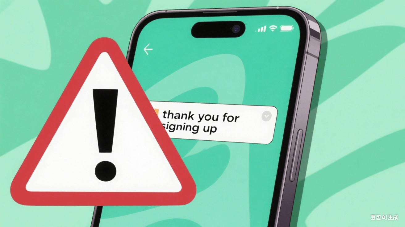 thank you for signing up- warning