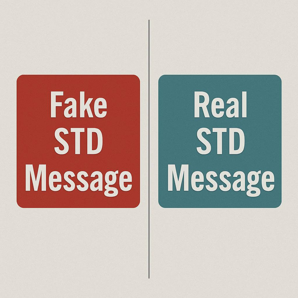fake vs. real std message