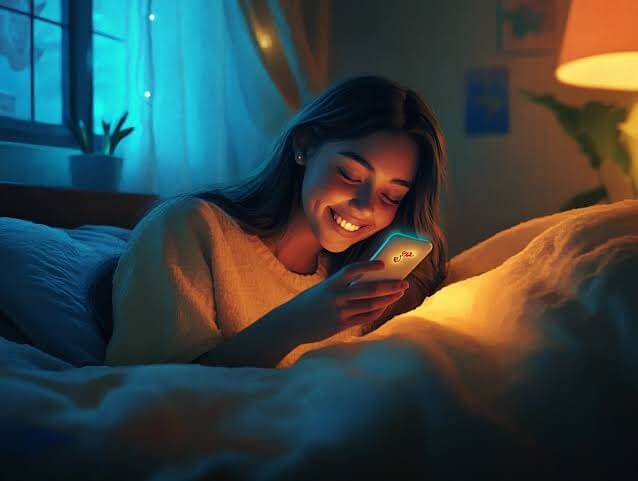 A girl received a goodnight love text message