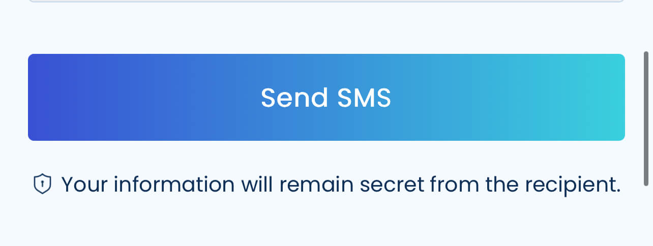 "send sms" button