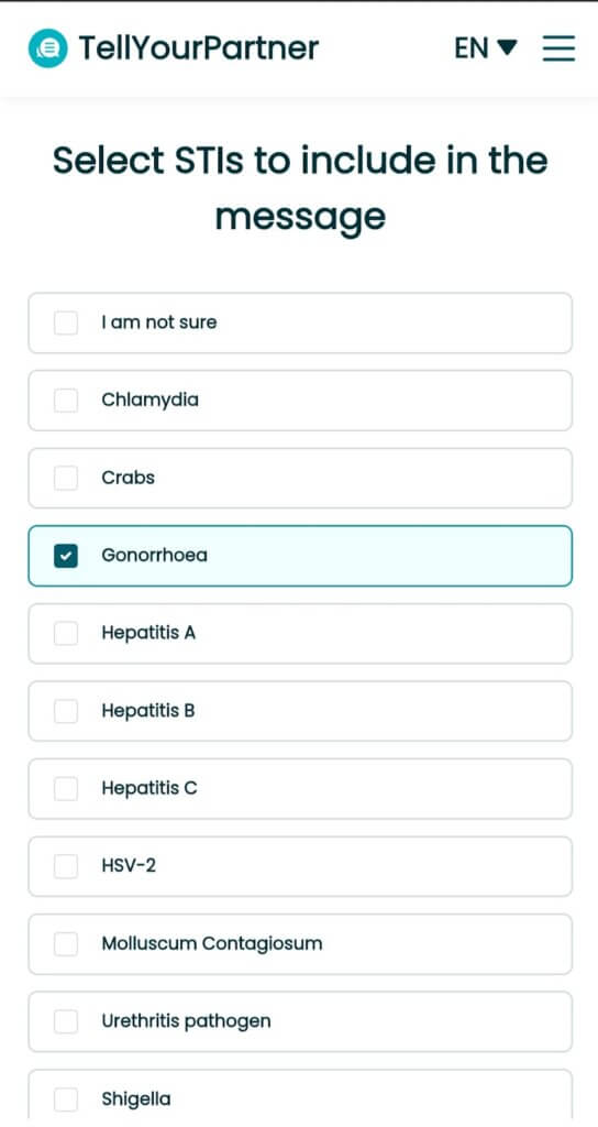 Select the STD that you have been diagnosed for