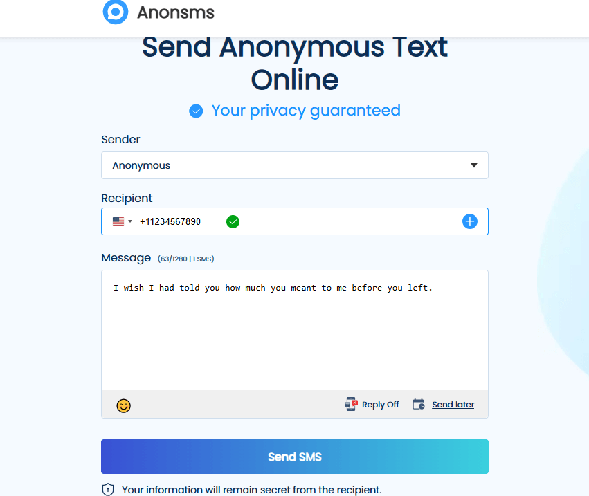 send the unsent message on Anonsms