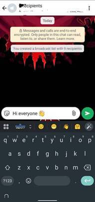 send whatsapp group text