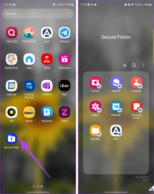 open the Secure Folder on your Home or Apps screen