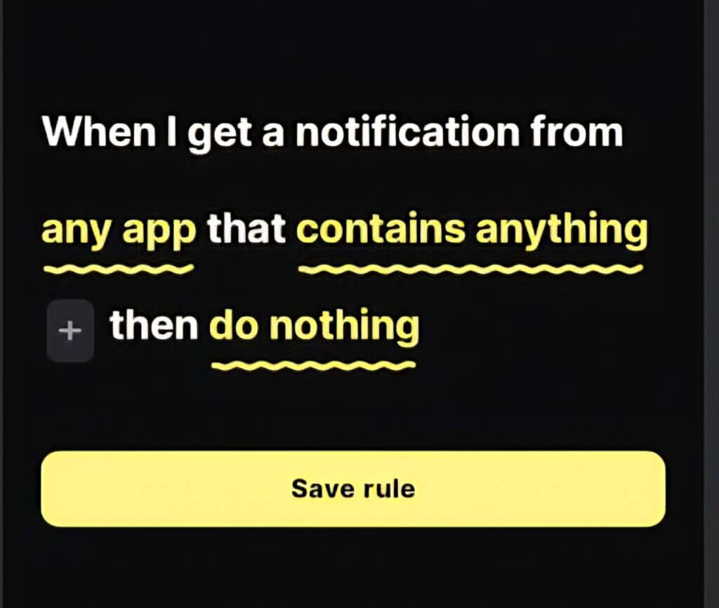 Navigate to the Rules section and tap the + button to create a new rule on BuzzKill