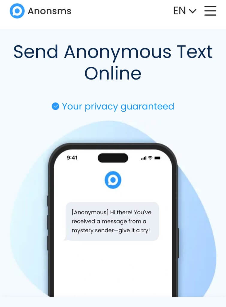 send anonymous text on Anonsms