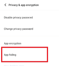Select App hiding on vivo screenshot
