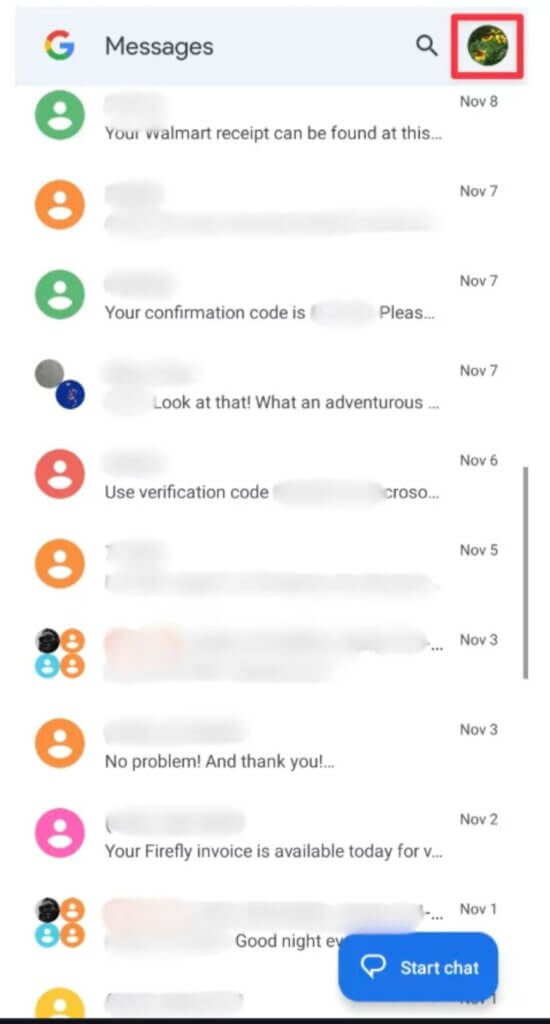 open google message