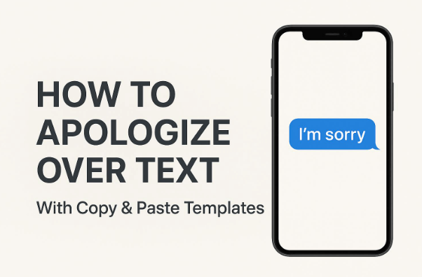 a poster about how to apologize over text