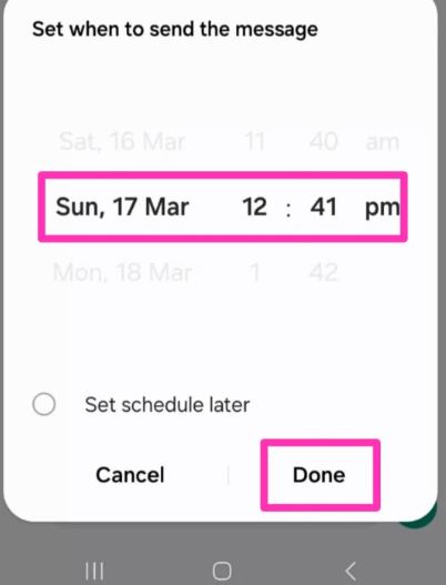 select the time sending