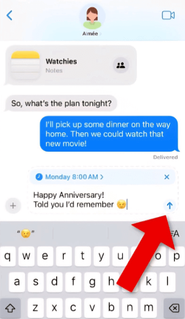 type the send button