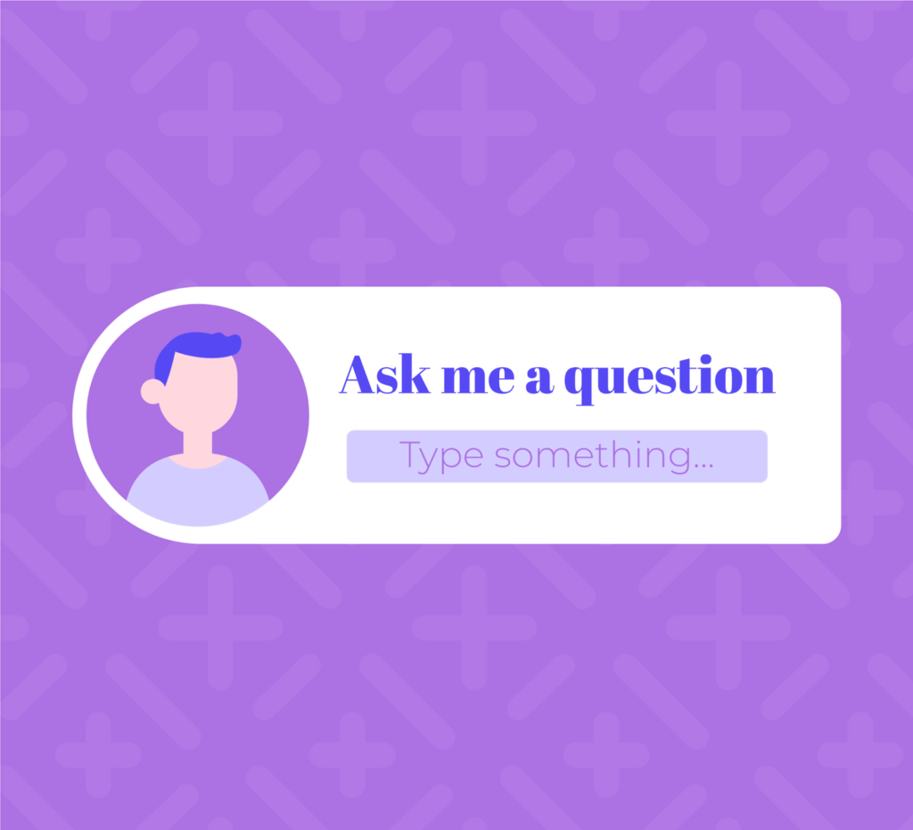 Fragefeld mit flacher Illustration