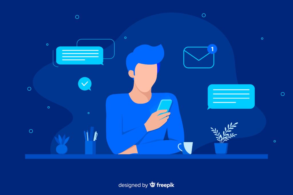 New SMS arrival concept illustration