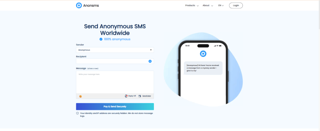 Senden Sie anonyme SMS mit Anonsms