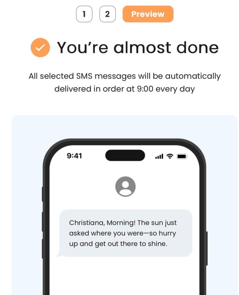 preview your morning text