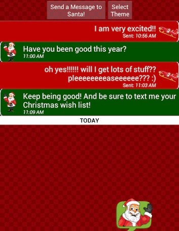 send text on Santa Claus app