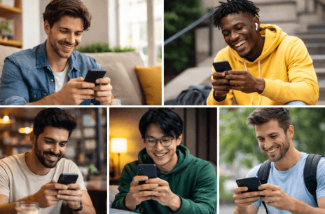 playing texting games with good friends