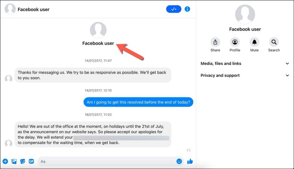 Check Your Messenger Conversation