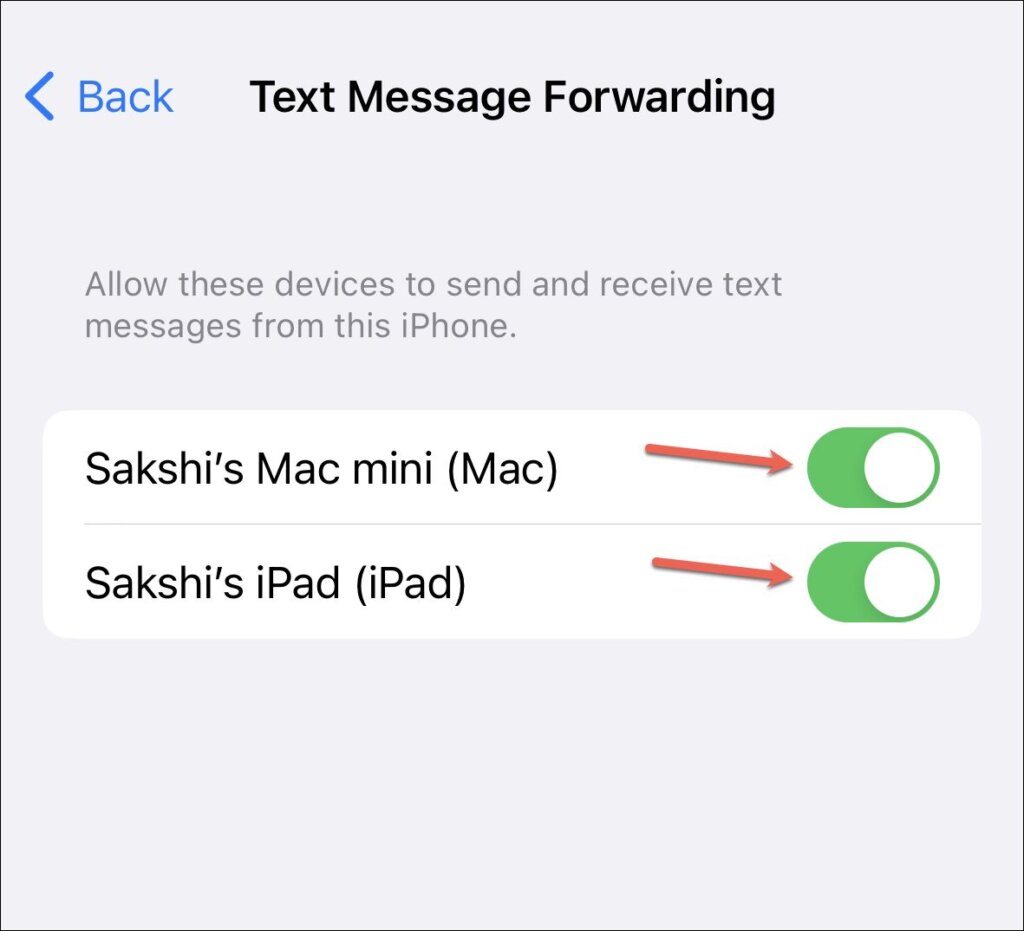 Text Message Forwarding