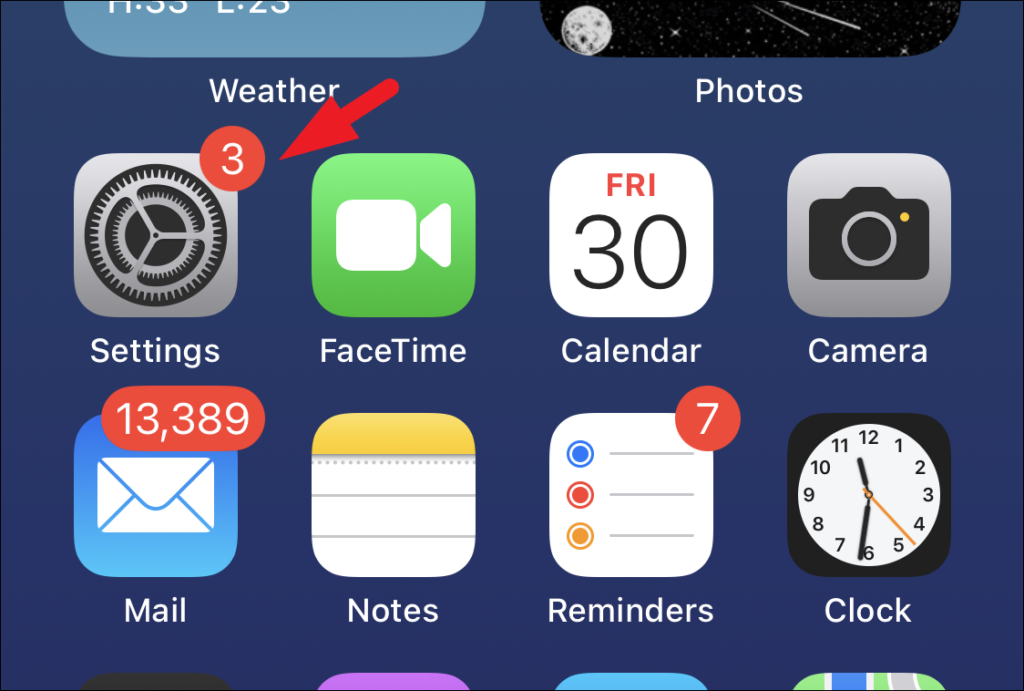 iPhone settings