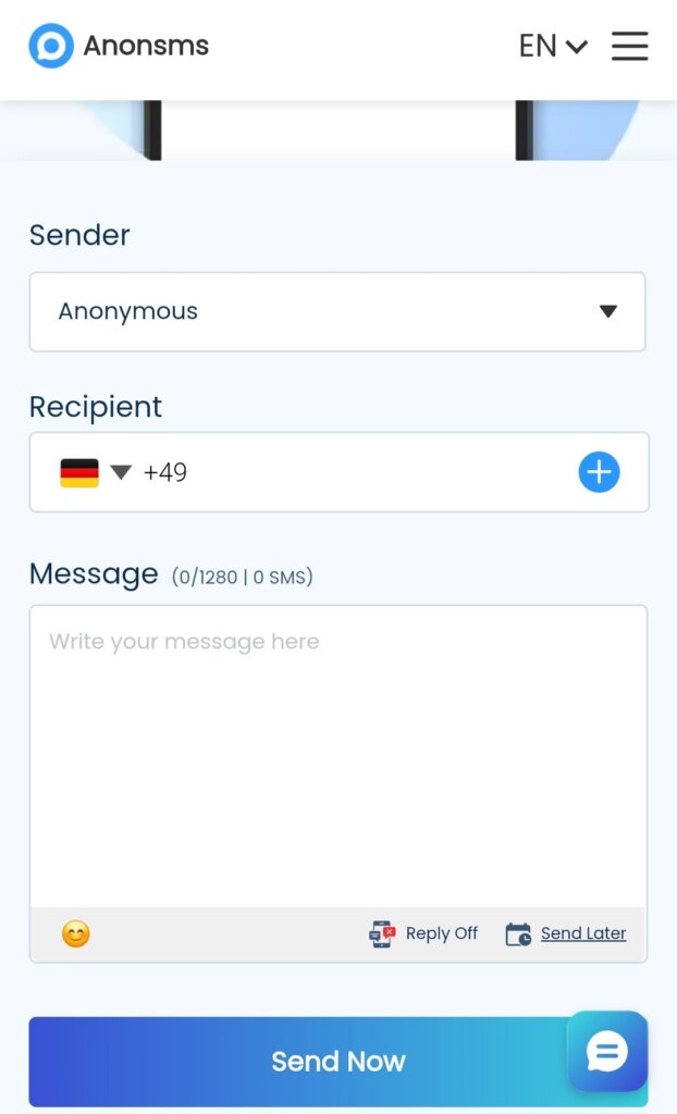 Send anonymous text - Anonsms