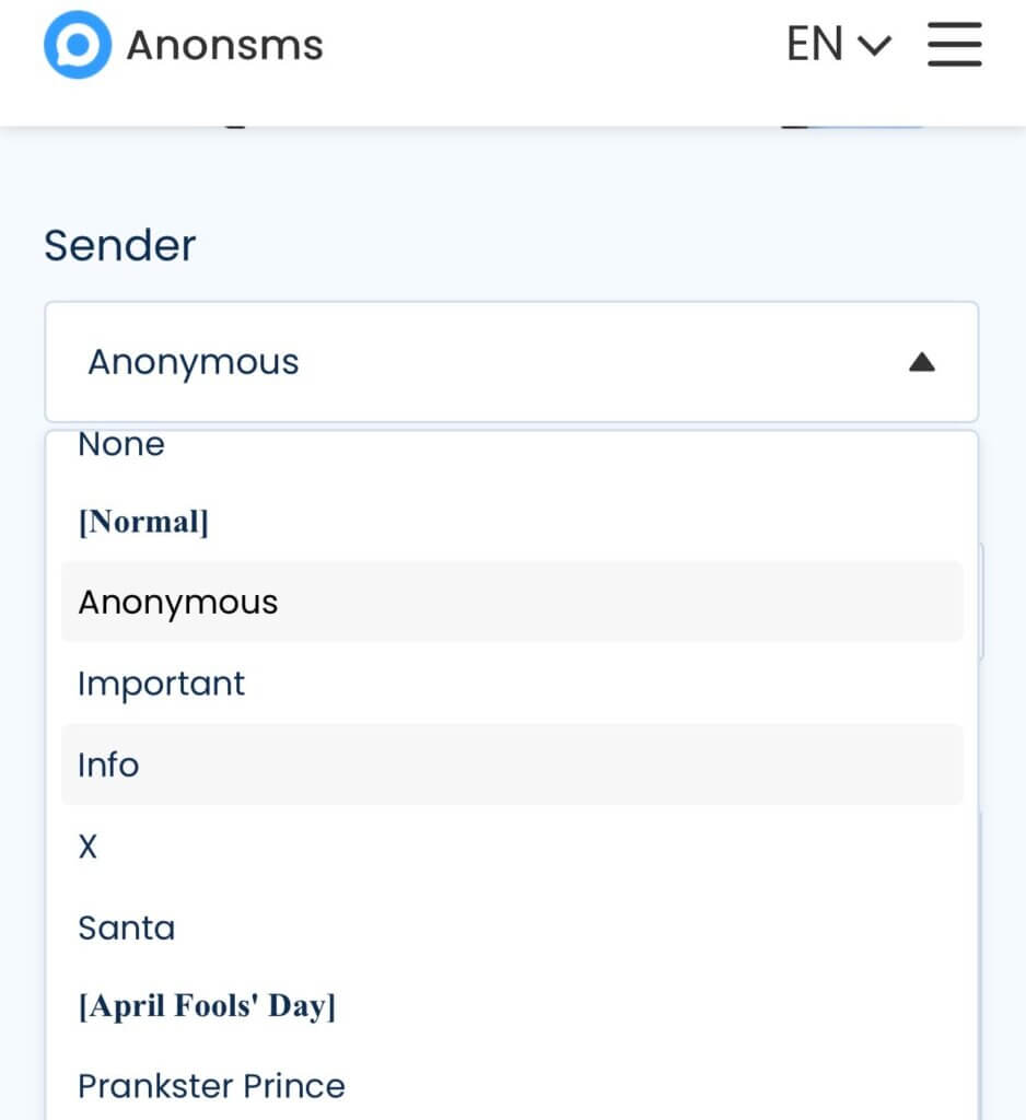 Choose a sender ID